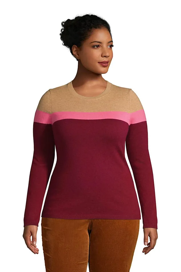 Lands039 End Sweaters Women Plus Size Cashmere Crewneck Sweater 8211 Stripe Vicuna Heather Stripe Lands039 End Sweaters Women Plus Size Cashmere Crewneck Sweater 8211 Stripe Vicuna Heather Stripe