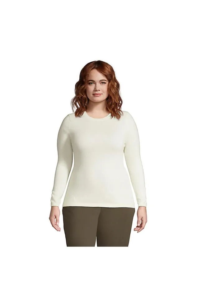 Lands039 End Sweaters Women Plus Size Cashmere Crewneck Sweater Fresh Ivory