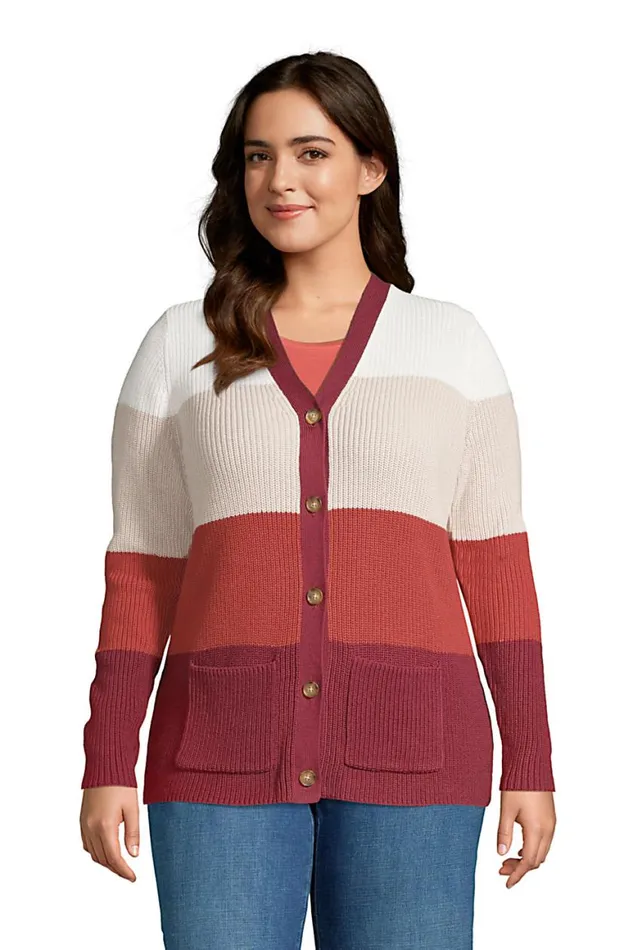 Lands039 End Sweaters Women Plus Size Cotton Drifter Cardigan Colorblock Sweater Rich Burgundy Colorblock Lands039 End Sweaters Women Plus Size Cotton Drifter Cardigan Colorblock Sweater Rich Burgundy Colorblock
