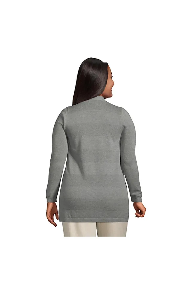 Lands039 End Sweaters Women Plus Size Cotton Modal Texture Stripe Open Cardigan Sweater Black Lands039 End Sweaters Women Plus Size Cotton Modal Texture Stripe Open Cardigan Sweater Black