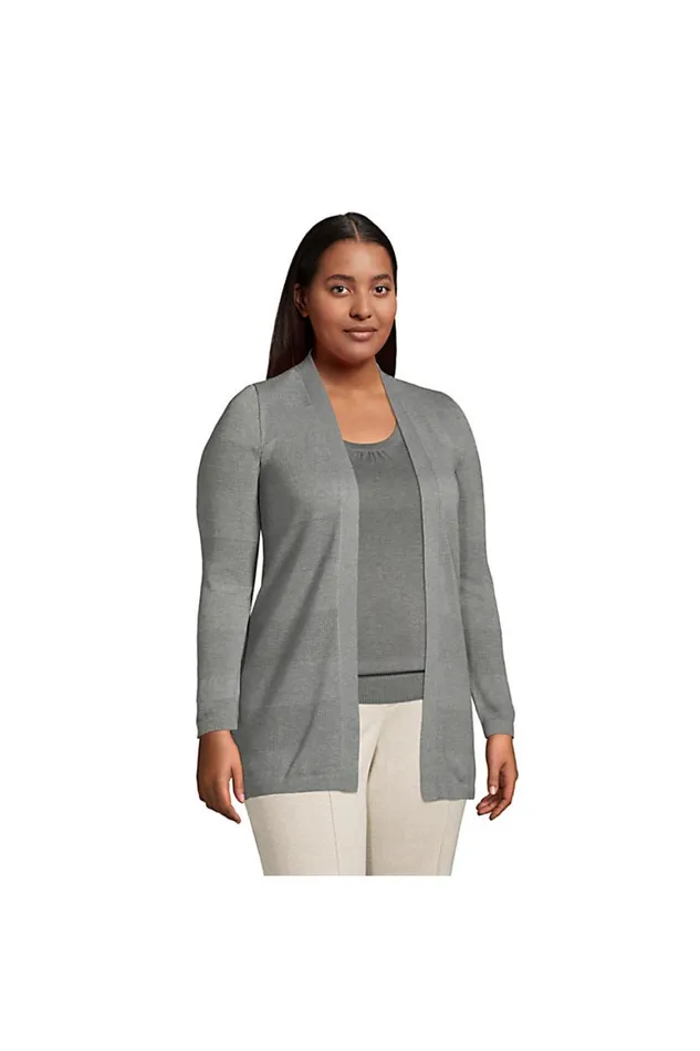 Lands039 End Sweaters Women Plus Size Cotton Modal Texture Stripe Open Cardigan Sweater Black Lands039 End Sweaters Women Plus Size Cotton Modal Texture Stripe Open Cardigan Sweater Black