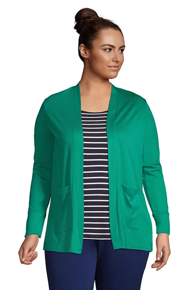Lands039 End Sweaters Women Plus Size Knit Supima Micro Modal Open Cardigan Global Green Lands039 End Sweaters Women Plus Size Knit Supima Micro Modal Open Cardigan Global Green