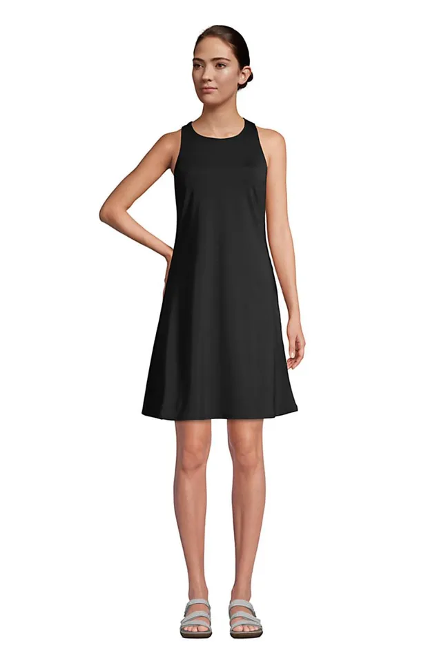 Lands039 End Swimsuits Women Chlorine Resistant Scoop Neck Dresskini Swim Coverup Dress No Panty Black Lands039 End Swimsuits Women Chlorine Resistant Scoop Neck Dresskini Swim Coverup Dress No Panty Black