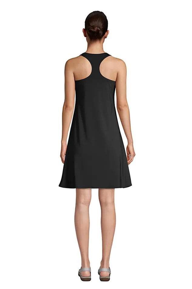Lands039 End Swimsuits Women Chlorine Resistant Scoop Neck Dresskini Swim Coverup Dress No Panty Black Lands039 End Swimsuits Women Chlorine Resistant Scoop Neck Dresskini Swim Coverup Dress No Panty Black