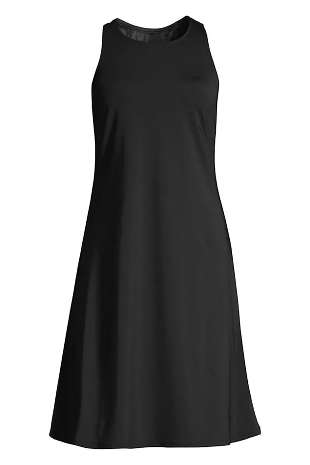 Lands039 End Swimsuits Women Chlorine Resistant Scoop Neck Dresskini Swim Coverup Dress No Panty Black Lands039 End Swimsuits Women Chlorine Resistant Scoop Neck Dresskini Swim Coverup Dress No Panty Black