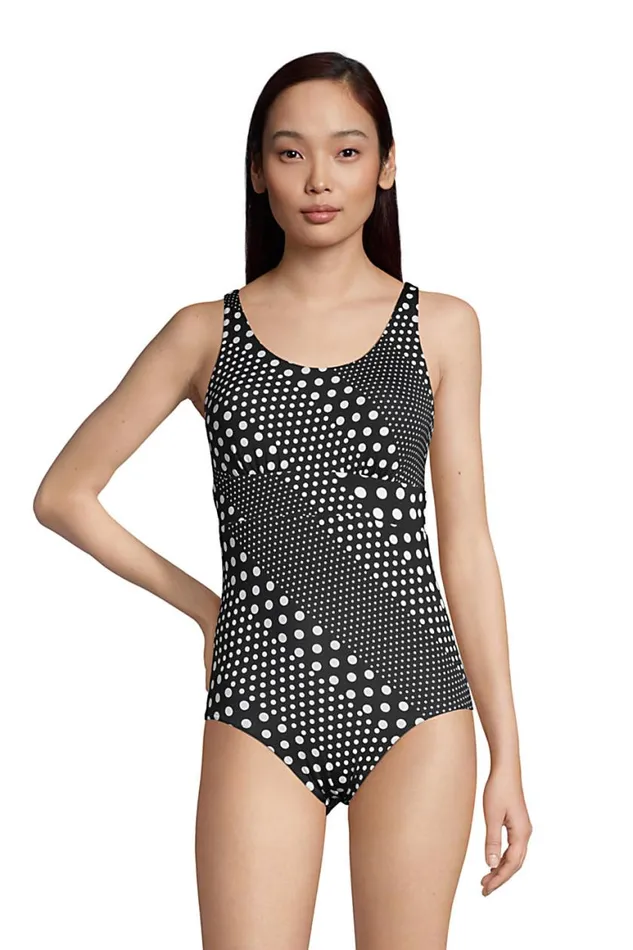Lands039 End Swimsuits Women Chlorine Resistant Scoop Neck Reversible One Piece Swimsuit Black Lands039 End Swimsuits Women Chlorine Resistant Scoop Neck Reversible One Piece Swimsuit Black