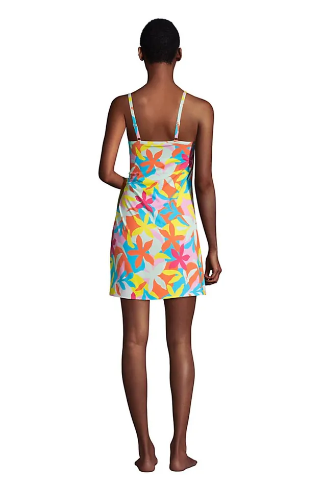 Lands039 End Swimsuits Women Chlorine Resistant Sweetheart Swim Dress One Piece Swimsuit Adjustable Straps Turquoise Multi Graphic Floral Lands039 End Swimsuits Women Chlorine Resistant Sweetheart Swim Dress One Piece Swimsuit Adjustable Straps Turquoise Multi Graphic Floral