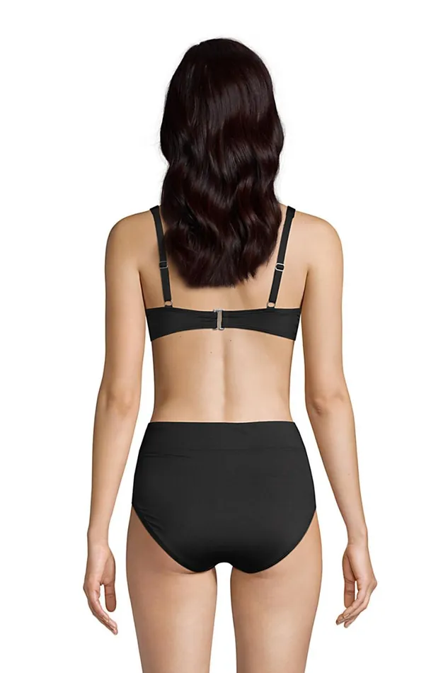 Lands039 End Swimsuits Women Chlorine Resistant Twist Front Underwire Bikini Top Swimsuit Adjustable Straps Black Lands039 End Swimsuits Women Chlorine Resistant Twist Front Underwire Bikini Top Swimsuit Adjustable Straps Black