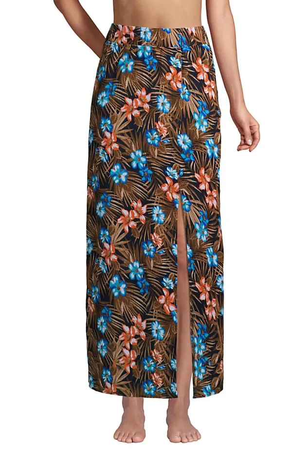 Lands039 End Swimsuits Women Cotton Gauze Maxi Swim Coverup Skirt Deep Sea Navy Tropic Palm Lands039 End Swimsuits Women Cotton Gauze Maxi Swim Coverup Skirt Deep Sea Navy Tropic Palm