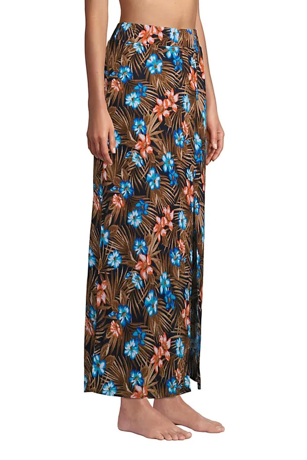 Lands039 End Swimsuits Women Cotton Gauze Maxi Swim Coverup Skirt Deep Sea Navy Tropic Palm Lands039 End Swimsuits Women Cotton Gauze Maxi Swim Coverup Skirt Deep Sea Navy Tropic Palm
