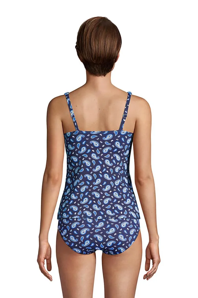 Lands039 End Swimsuits Women Dcup Chlorine Resistant Square Neck Underwire Tankini Top Swimsuit Adjustable Straps Deep Sea Navy Square Paisley Lands039 End Swimsuits Women Dcup Chlorine Resistant Square Neck Underwire Tankini Top Swimsuit Adjustable Straps Deep Sea Navy Square Paisley