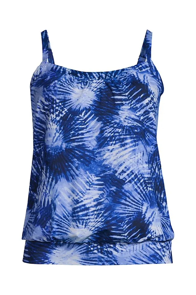 Lands039 End Swimsuits Women Mastectomy Chlorine Resistant Blouson Tummy Hiding Takini Top Swimsuit Adjustable Straps Deep Sea Navy Tie Dye Palm Lands039 End Swimsuits Women Mastectomy Chlorine Resistant Blouson Tummy Hiding Takini Top Swimsuit Adjustable Straps Deep Sea Navy Tie Dye Palm