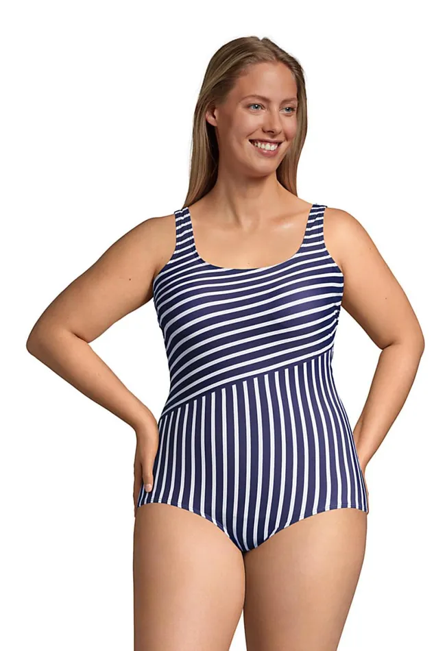 Lands039 End Swimsuits Women Plus Size Chlorine Resistant Scoop Neck Soft Cup Tugless Sporty One Piece Swimsuit Print Deep Sea Lands039 End Swimsuits Women Plus Size Chlorine Resistant Scoop Neck Soft Cup Tugless Sporty One Piece Swimsuit Print Deep Sea