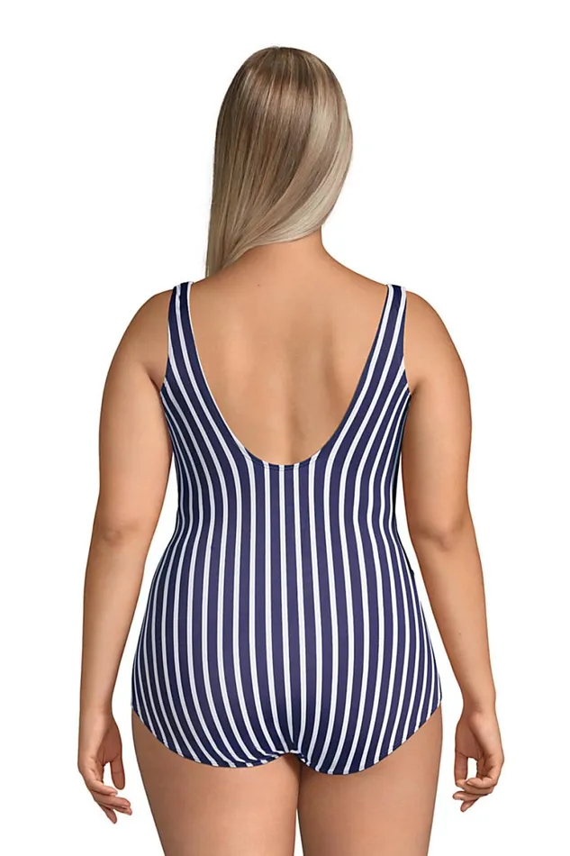 Lands039 End Swimsuits Women Plus Size Chlorine Resistant Scoop Neck Soft Cup Tugless Sporty One Piece Swimsuit Print Deep Sea Lands039 End Swimsuits Women Plus Size Chlorine Resistant Scoop Neck Soft Cup Tugless Sporty One Piece Swimsuit Print Deep Sea