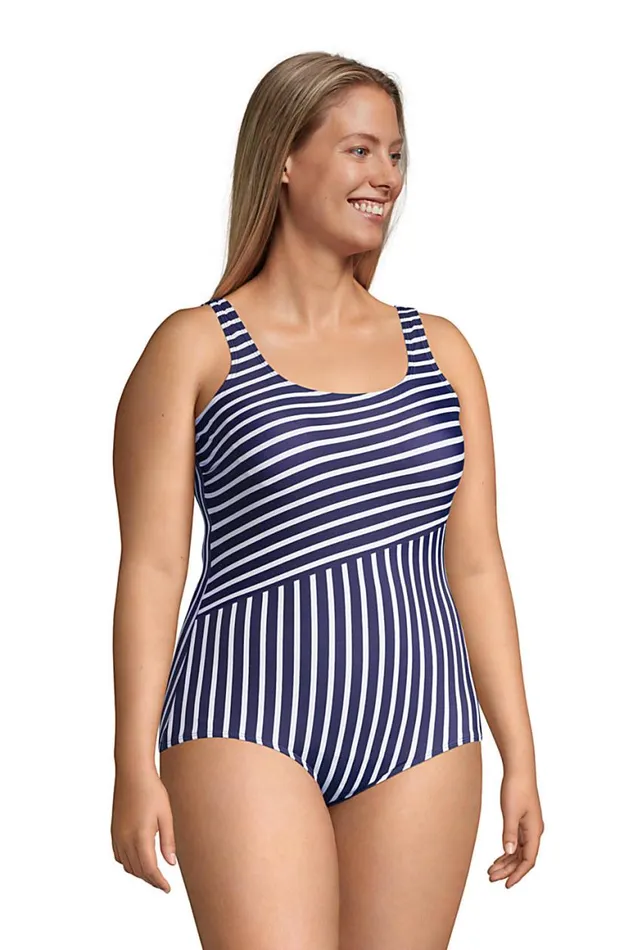 Lands039 End Swimsuits Women Plus Size Chlorine Resistant Scoop Neck Soft Cup Tugless Sporty One Piece Swimsuit Print Deep Sea Lands039 End Swimsuits Women Plus Size Chlorine Resistant Scoop Neck Soft Cup Tugless Sporty One Piece Swimsuit Print Deep Sea
