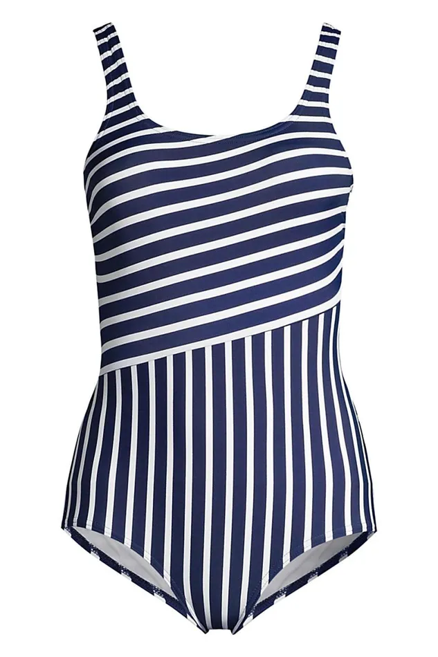 Lands039 End Swimsuits Women Plus Size Chlorine Resistant Scoop Neck Soft Cup Tugless Sporty One Piece Swimsuit Print Deep Sea Lands039 End Swimsuits Women Plus Size Chlorine Resistant Scoop Neck Soft Cup Tugless Sporty One Piece Swimsuit Print Deep Sea