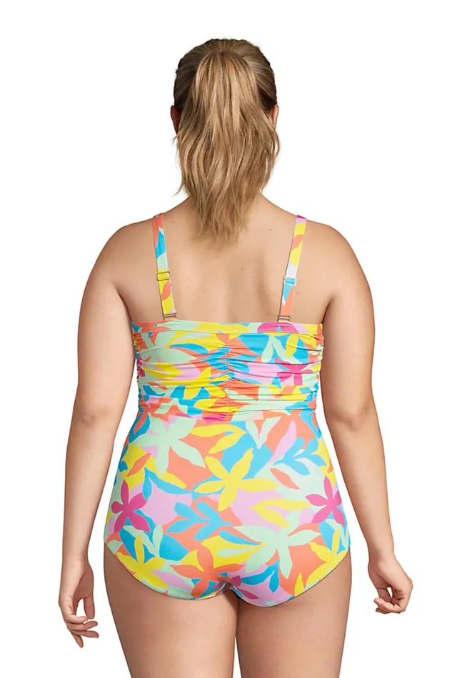 Lands039 End Swimsuits Women Plus Size Chlorine Resistant Tummy Control Sweetheart One Piece Swimsuit Adjustable Straps Turquoise Multi Graphic Floral Lands039 End Swimsuits Women Plus Size Chlorine Resistant Tummy Control Sweetheart One Piece Swimsuit Adjustable Straps Turquoise Multi Graphic Floral