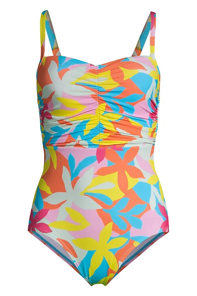 Lands039 End Swimsuits Women Plus Size Chlorine Resistant Tummy Control Sweetheart One Piece Swimsuit Adjustable Straps Turquoise Multi Graphic Floral Lands039 End Swimsuits Women Plus Size Chlorine Resistant Tummy Control Sweetheart One Piece Swimsuit Adjustable Straps Turquoise Multi Graphic Floral