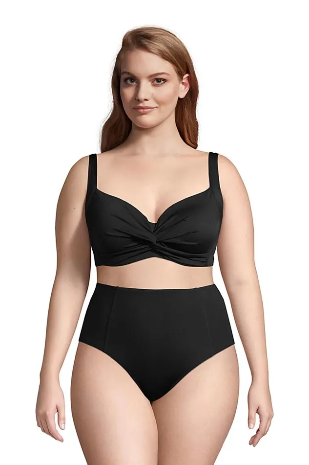 Lands039 End Swimsuits Women Plus Size Chlorine Resistant Twist Front Underwire Bikini Top Swimsuit Adjustable Straps Black Lands039 End Swimsuits Women Plus Size Chlorine Resistant Twist Front Underwire Bikini Top Swimsuit Adjustable Straps Black