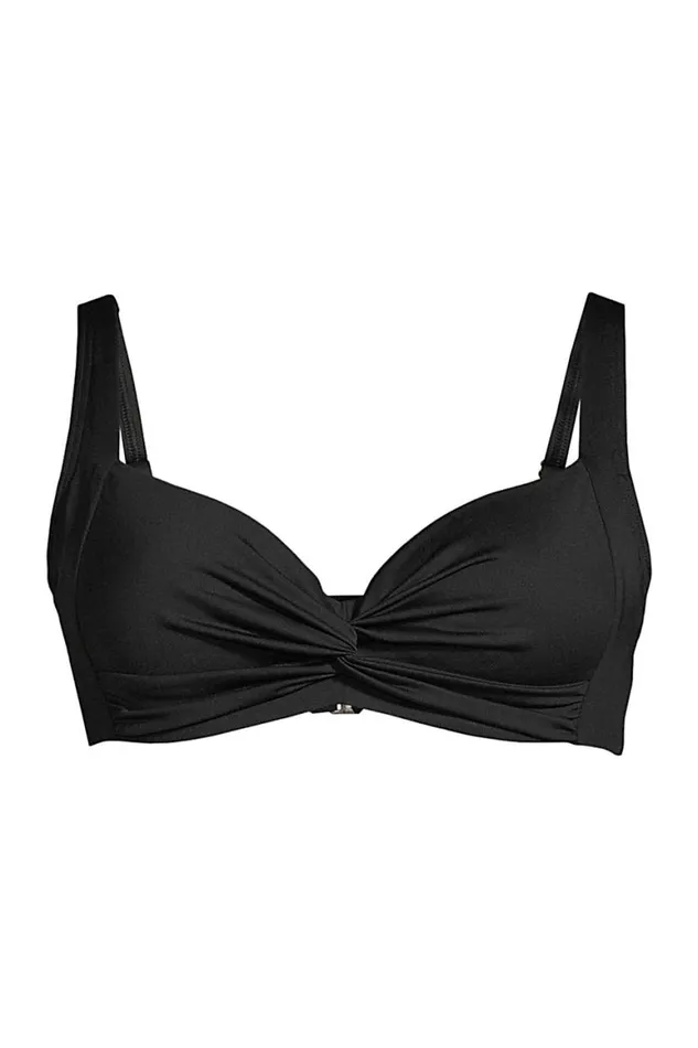 Lands039 End Swimsuits Women Plus Size Chlorine Resistant Twist Front Underwire Bikini Top Swimsuit Adjustable Straps Black Lands039 End Swimsuits Women Plus Size Chlorine Resistant Twist Front Underwire Bikini Top Swimsuit Adjustable Straps Black