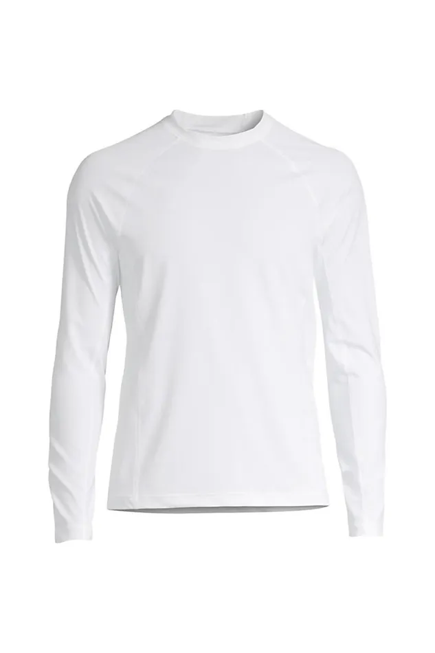Lands039 End Swimwear Men Big And Tall Long Sleeve Swim Tee Rash Guard White