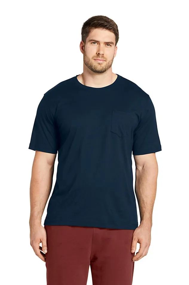 Lands039 End TShirts Men Big And Tall Supert Short Sleeve Tshirt With Pocket Soft Blue Haze Lands039 End TShirts Men Big And Tall Supert Short Sleeve Tshirt With Pocket Soft Blue Haze