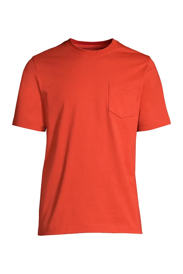 Lands039 End TShirts Men Big Supert Short Sleeve Tshirt With Pocket Orange Clay Lands039 End TShirts Men Big Supert Short Sleeve Tshirt With Pocket Orange Clay
