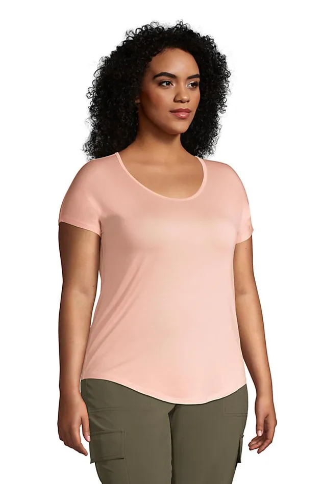 Lands039 End Tops and Tees Women Plus Size Uneck Jersey Tshirt Malibu Blue Lands039 End Tops and Tees Women Plus Size Uneck Jersey Tshirt Malibu Blue