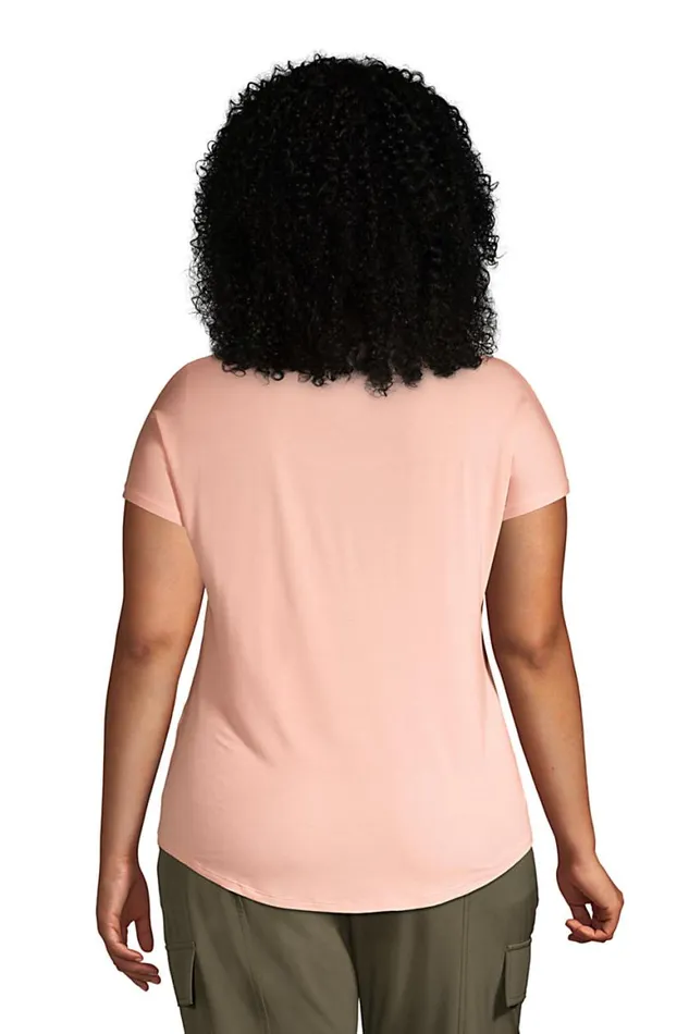 Lands039 End Tops and Tees Women Plus Size Uneck Jersey Tshirt Malibu Blue Lands039 End Tops and Tees Women Plus Size Uneck Jersey Tshirt Malibu Blue