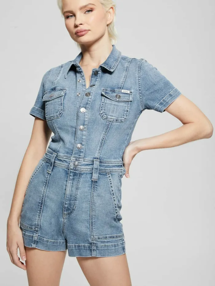 Lara Denim Romper Cali Blues Women Dresses and Jumpsuits GUESS