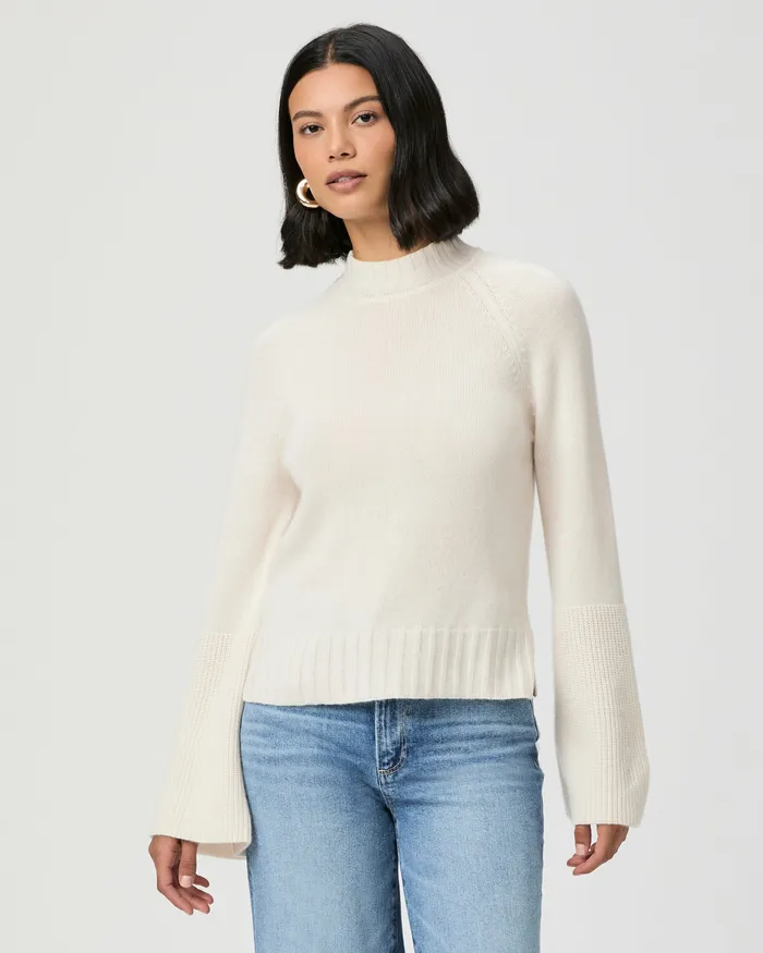 Laurel Sweater 8211 Ivory Cashmere Women Sweaters and Sweatshirts PAIGE