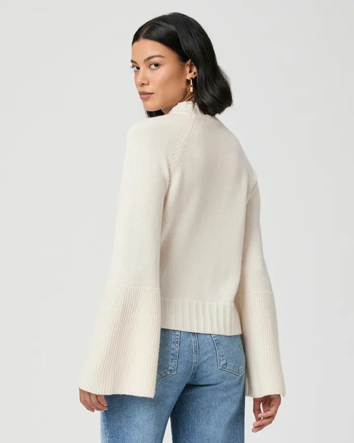 Laurel Sweater 8211 Ivory Cashmere Women Sweaters and Sweatshirts PAIGE