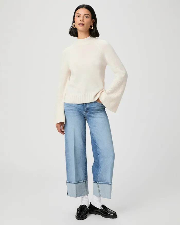 Laurel Sweater 8211 Ivory Cashmere Women Sweaters and Sweatshirts PAIGE