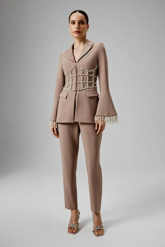 Lavish Alice Suiting JAYDE Tailored Trouser In Mushroom Mushroom 8211 Women