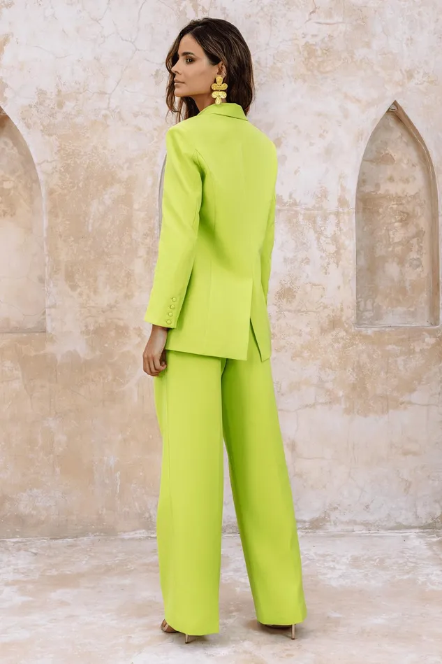 Lavish Alice Suiting RAVEN Tailored Straight Leg Trousers In Chartreuse Chartreuse 8211 Women