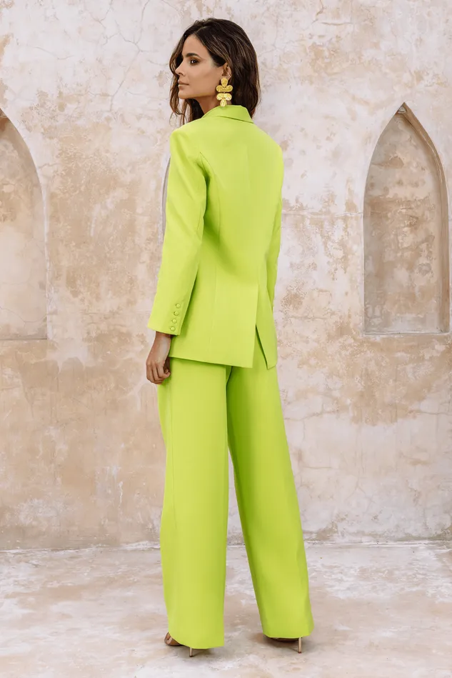 Lavish Alice Suiting RAVEN Tailored Straight Leg Trousers In Chartreuse Chartreuse 8211 Women