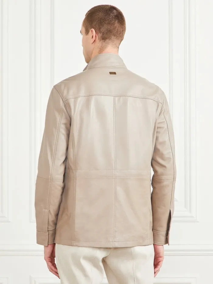 Leather Field Jacket Pasadena Stone Men Jackets and Coats GUESS Leather Field Jacket Pasadena Stone Men Jackets and Coats GUESS