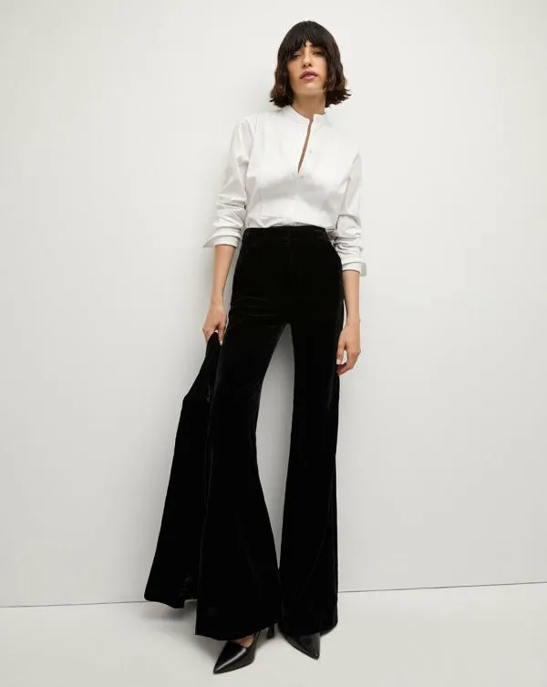 Lebone Velvet Pant Black Women Veronica Beard Pants
