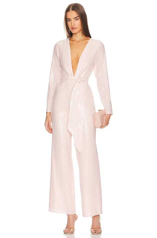 Leighton Jumpsuit Champagne Pink Women Lovers and Friends Jumpsuits