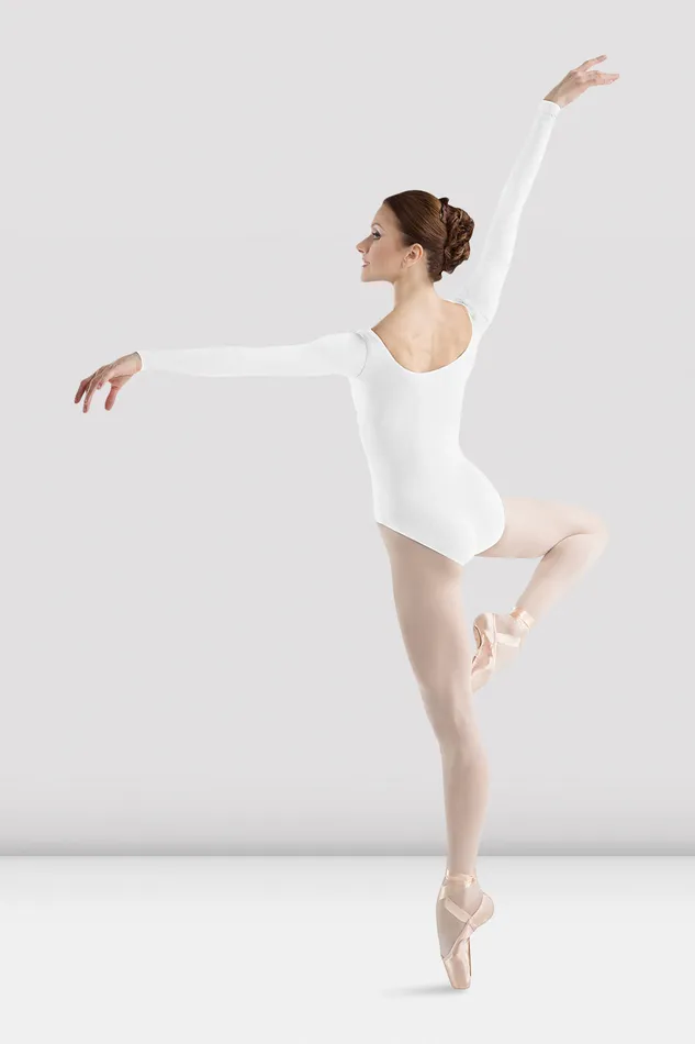 Leotards Ladies Premier Long Sleeve Leotard White Bloch Adult