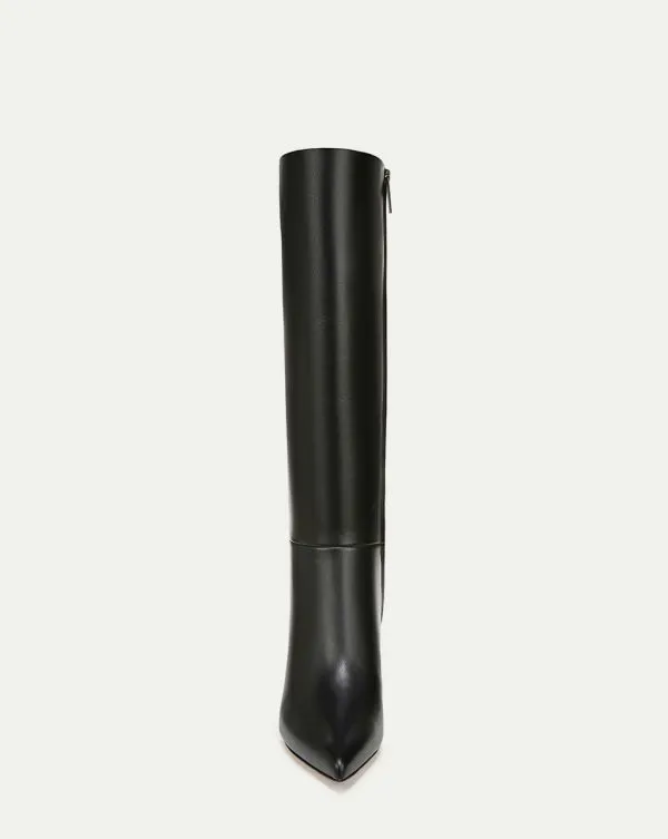 Lisa Leather MidHeel Tall Boot Black Leather Women Veronica Beard Shoes