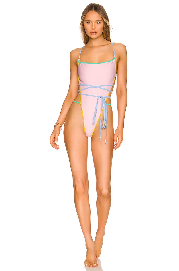 Living Life One Piece Pink and Blue Women Lovers and Friends Swimsuits and CoverUps Living Life One Piece Pink and Blue Women Lovers and Friends Swimsuits and CoverUps