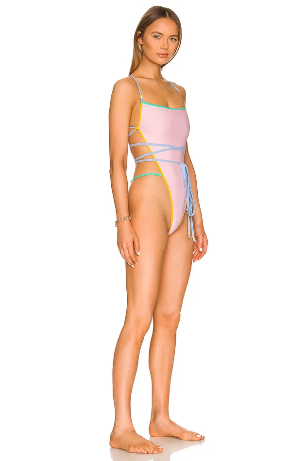 Living Life One Piece Pink and Blue Women Lovers and Friends Swimsuits and CoverUps Living Life One Piece Pink and Blue Women Lovers and Friends Swimsuits and CoverUps