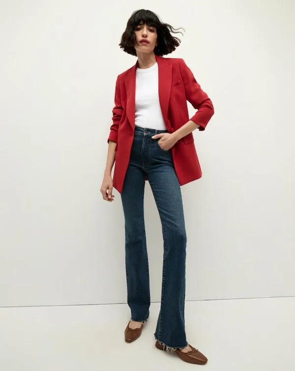 Long And Lean Dickey Jacket Crimson Women Veronica Beard Jackets and Outerwear Long And Lean Dickey Jacket Crimson Women Veronica Beard Jackets and Outerwear