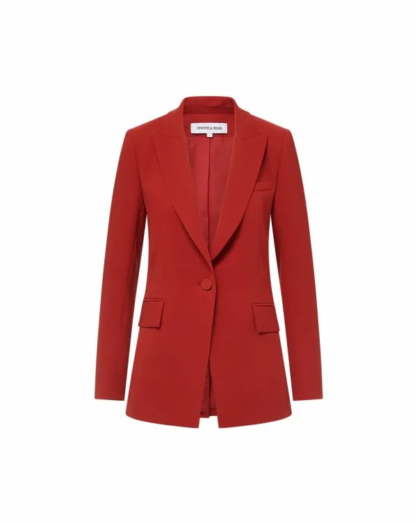 Long And Lean Dickey Jacket Crimson Women Veronica Beard Jackets and Outerwear Long And Lean Dickey Jacket Crimson Women Veronica Beard Jackets and Outerwear