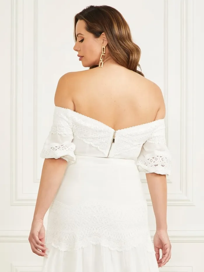 Lou Lou OfftheShoulder Top Pale Pearl Tops GUESS Women