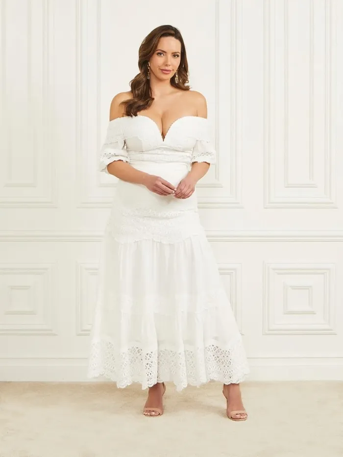 Lou Lou OfftheShoulder Top Pale Pearl Tops GUESS Women