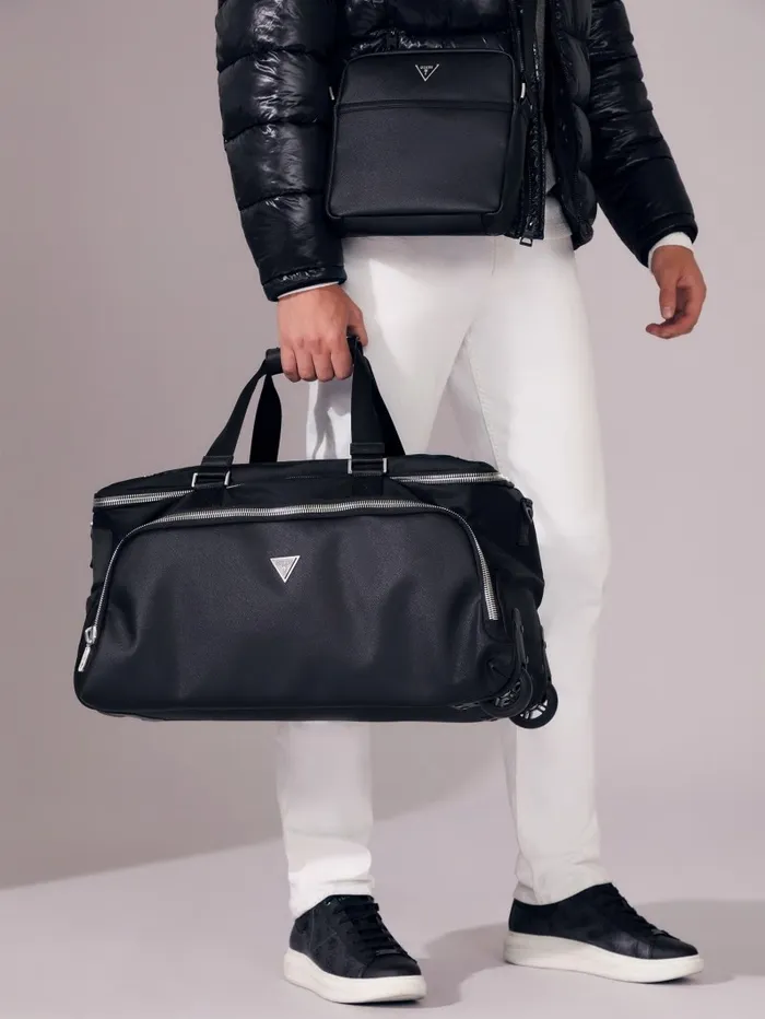 Luggage and Travel Bags Certosa Nylon Duffle Roller Bag Black 8211 GUESS WomenMen Luggage and Travel Bags Certosa Nylon Duffle Roller Bag Black 8211 GUESS WomenMen