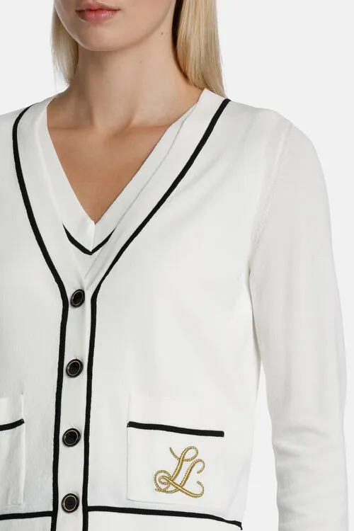 Luisa Spagnoli Canaria Canaria BlueWhite Women Cardigan Luisa Spagnoli Canaria Canaria BlueWhite Women Cardigan