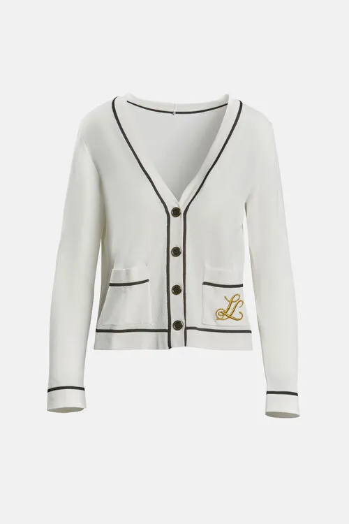 Luisa Spagnoli Canaria Canaria BlueWhite Women Cardigan Luisa Spagnoli Canaria Canaria BlueWhite Women Cardigan